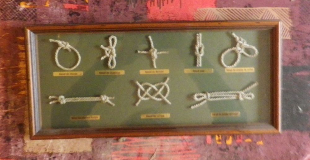 TABLEAU NOEUDS MARINS SOUS VERRE Décoration