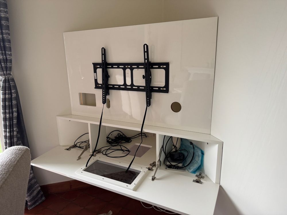 Meuble d'angle TV multim&eacute;dia Laqu&eacute; blanc Meubles
