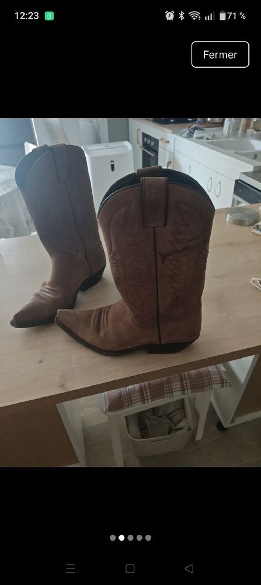 Bottes santiags marron cuir Chaussures
