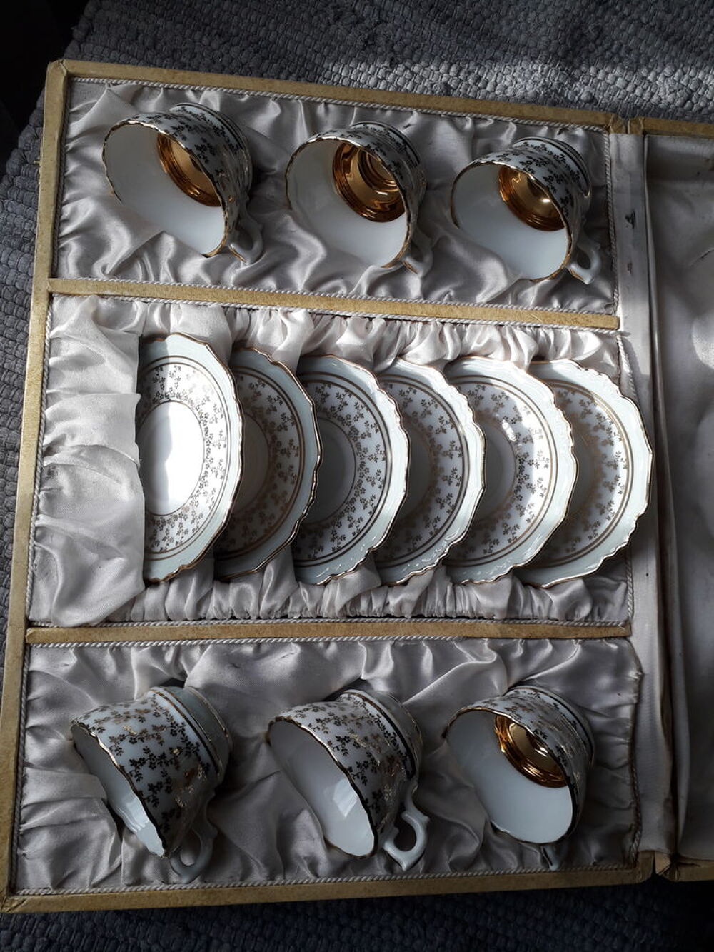 Coffret tasses &agrave; caf&eacute; moka porcelaine L. Michelaud Limoges Cuisine