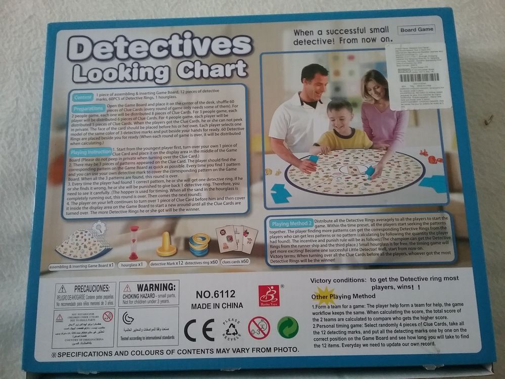 Jeu D&eacute;tectives looking chart Jeux / jouets