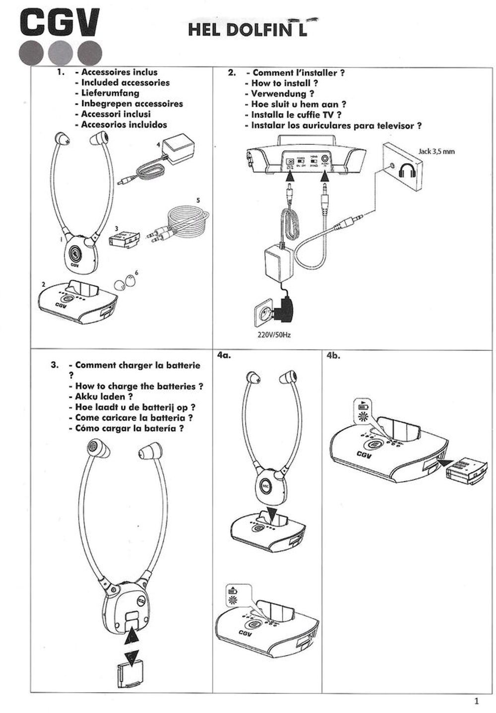 Casque CGV (Compagnie G&eacute;n&eacute;rale de Vid&eacute;otechnique) Electroménager