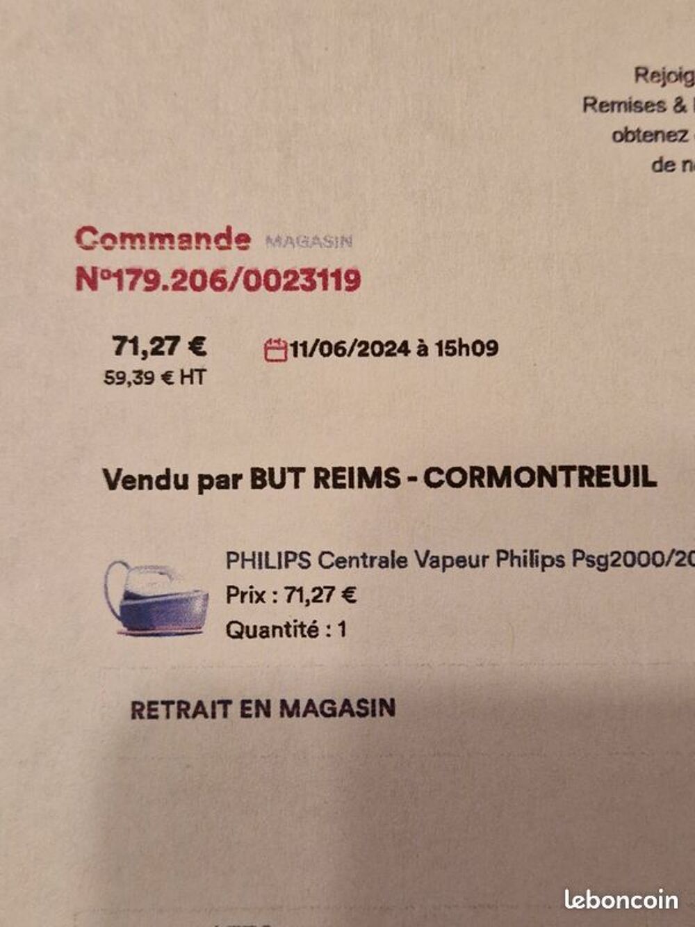 CENTRALE VAPEUR PHILIPS SERIE 2000
Electroménager