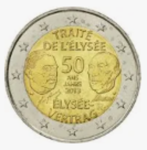 Pi�ce comm�morative de 2 euros Trait� de l'�lys�e 2013 0 Thourotte (60)