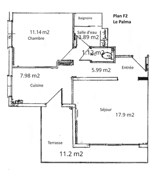  Appartement � louer 2 pi�ces 48 m�
