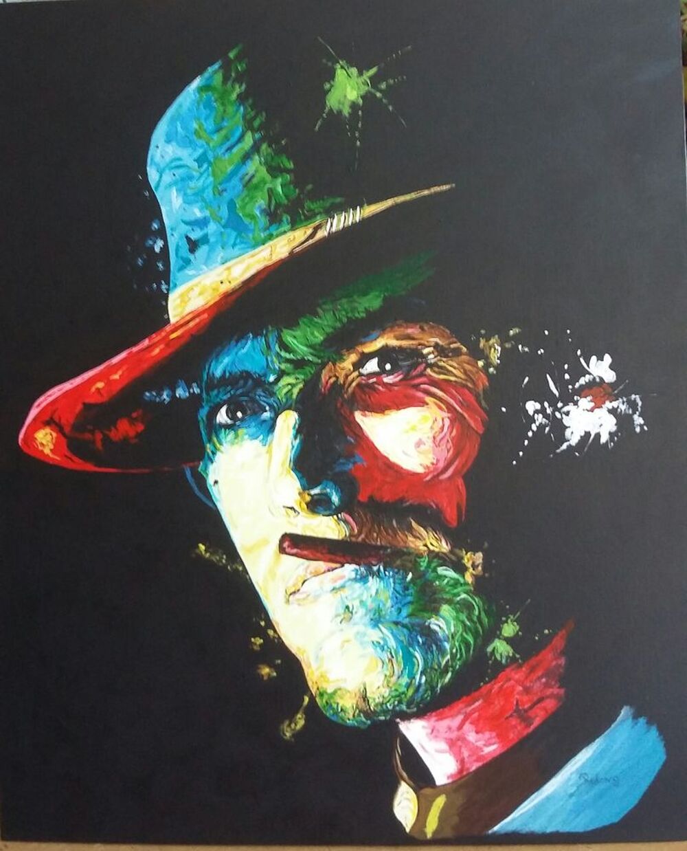 Tableau peinture : portrait de CLINT EASTWOOD Décoration