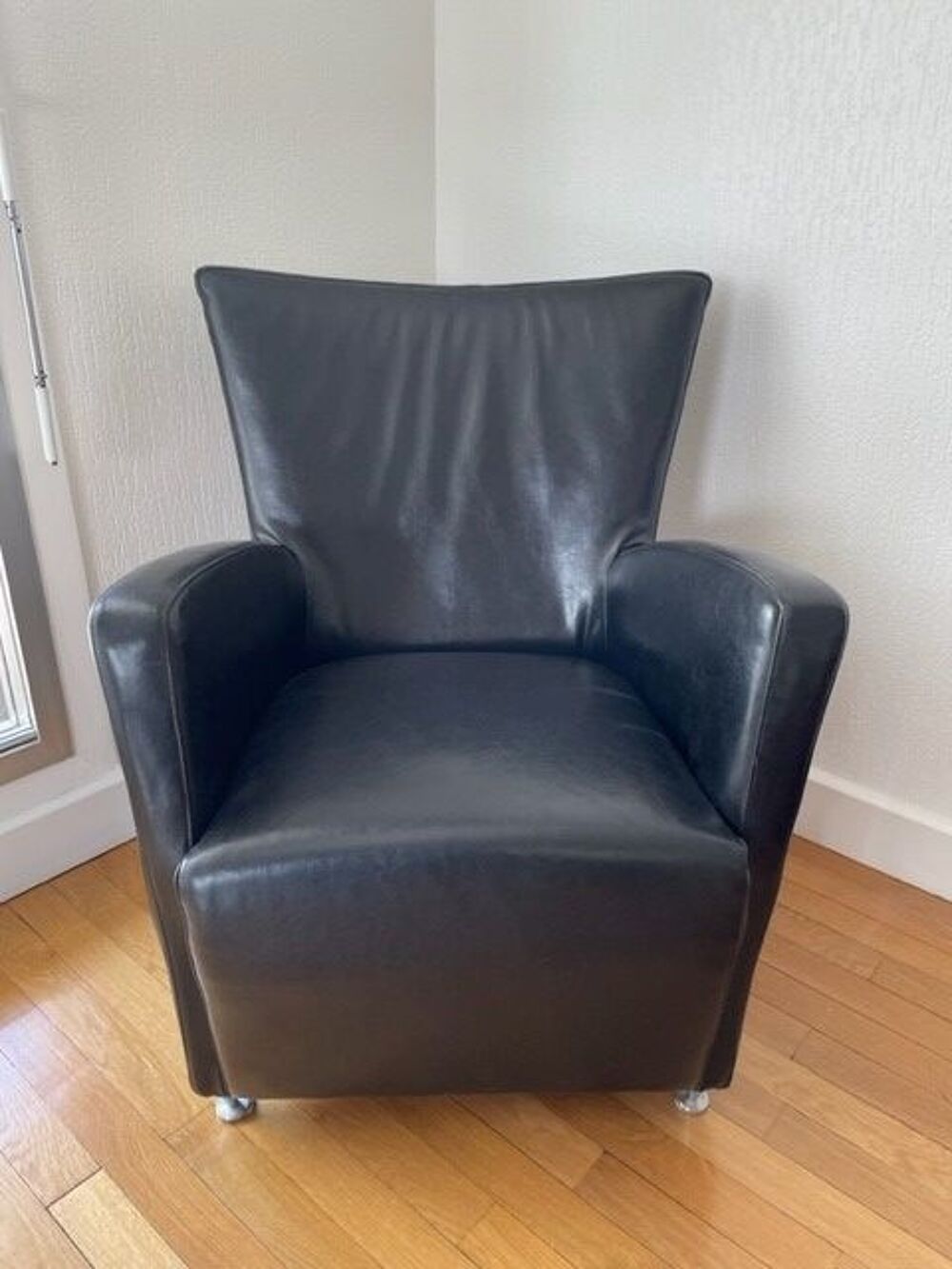 Fauteuil cuir noir, design danois Meubles