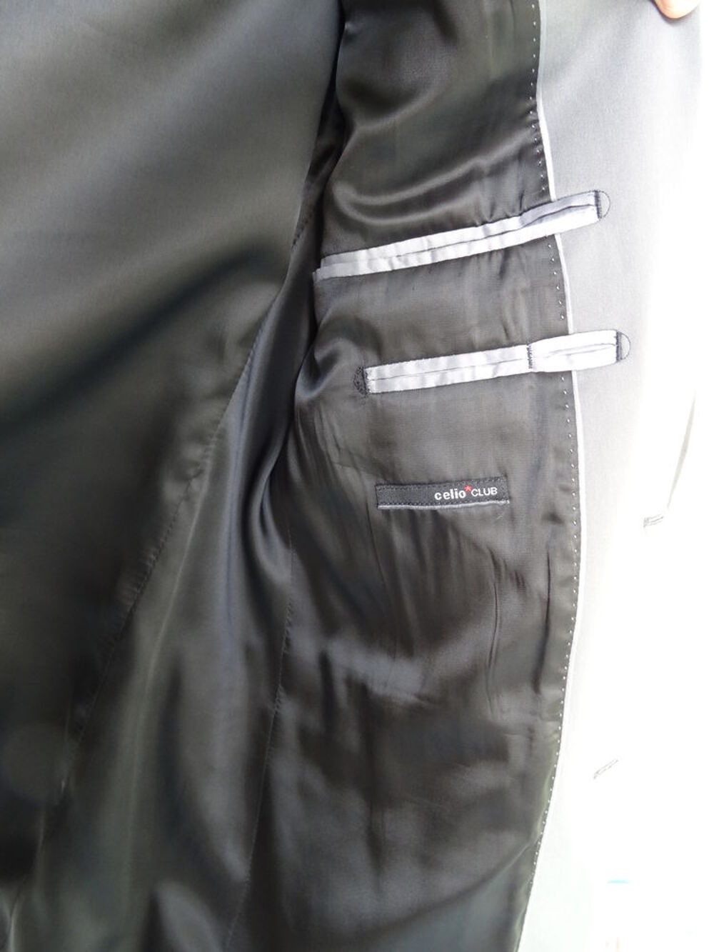 Veste Homme grise &agrave; revers contrast&eacute;s TL Vêtements