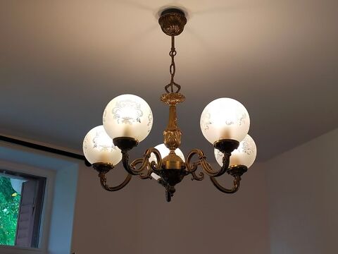 Lustre bronze style Louis XV 80 Lapalisse (03)