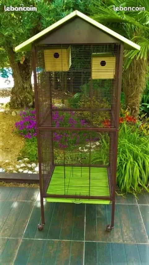 cage à oiseaux avec accessoires 140 44190 Clisson