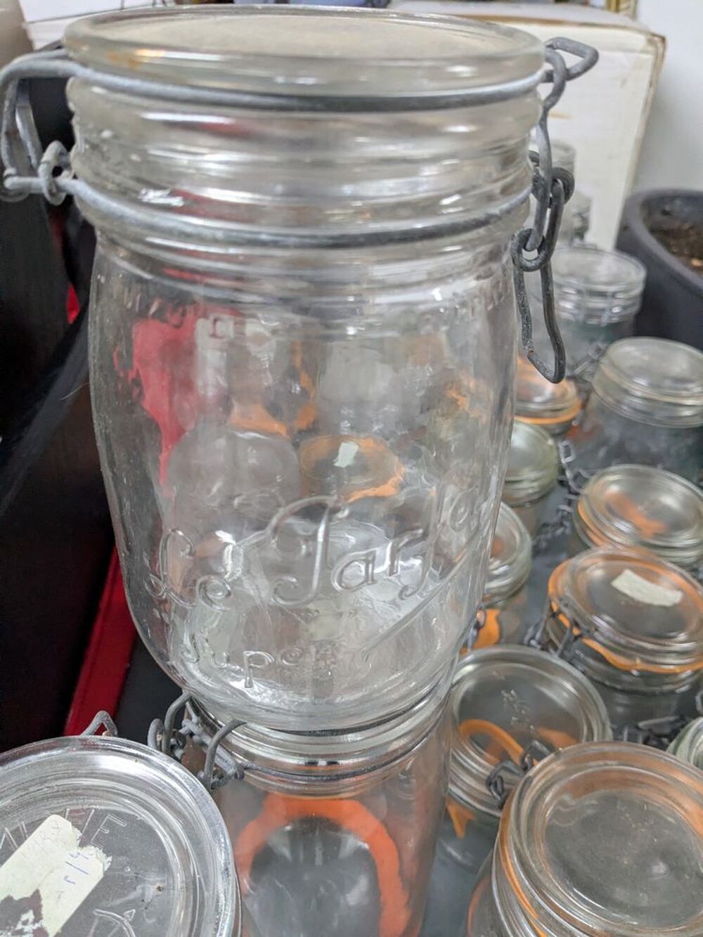 Lot de bocaux en verre avec couvercle m&eacute;canique Electroménager