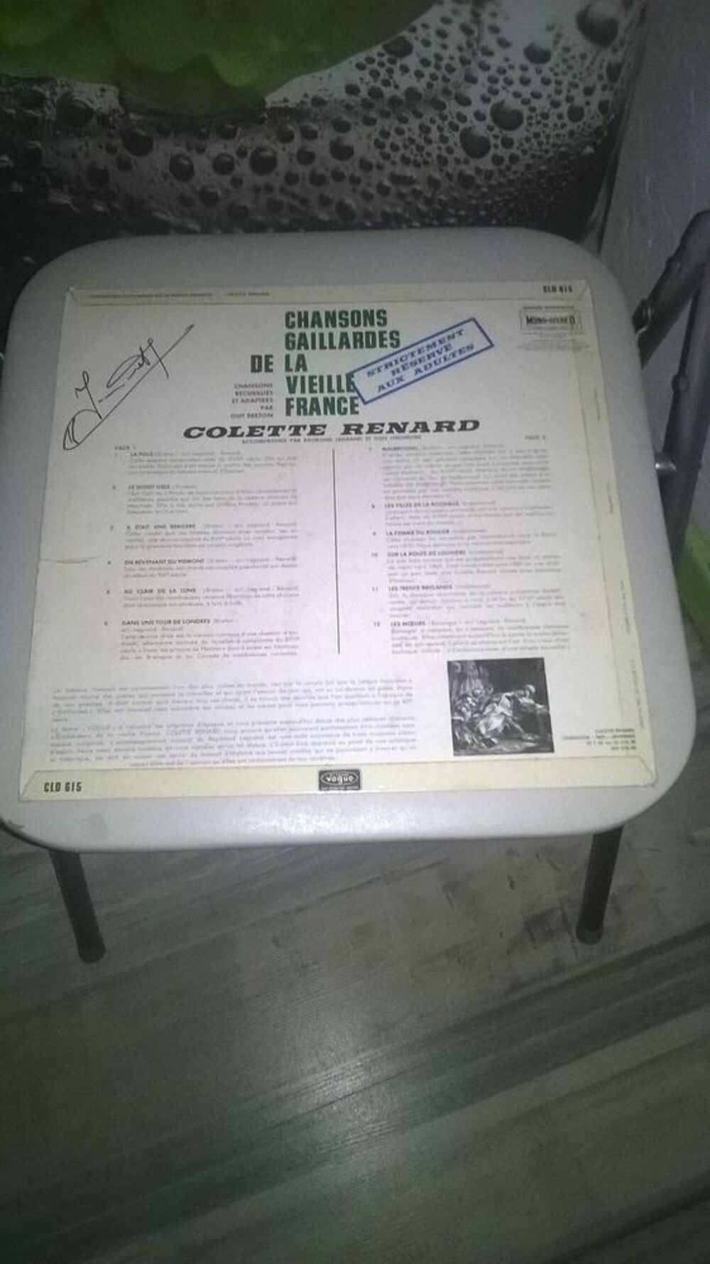 Vinyle Colette RENARD
CHANSONS GAILLARDES
1959 CD et vinyles