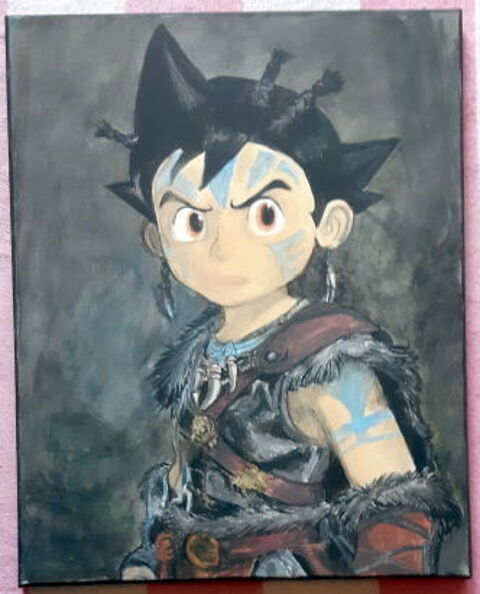 personnage héro fantasy - toile 40 x 50 cm 40 Fougères (35)