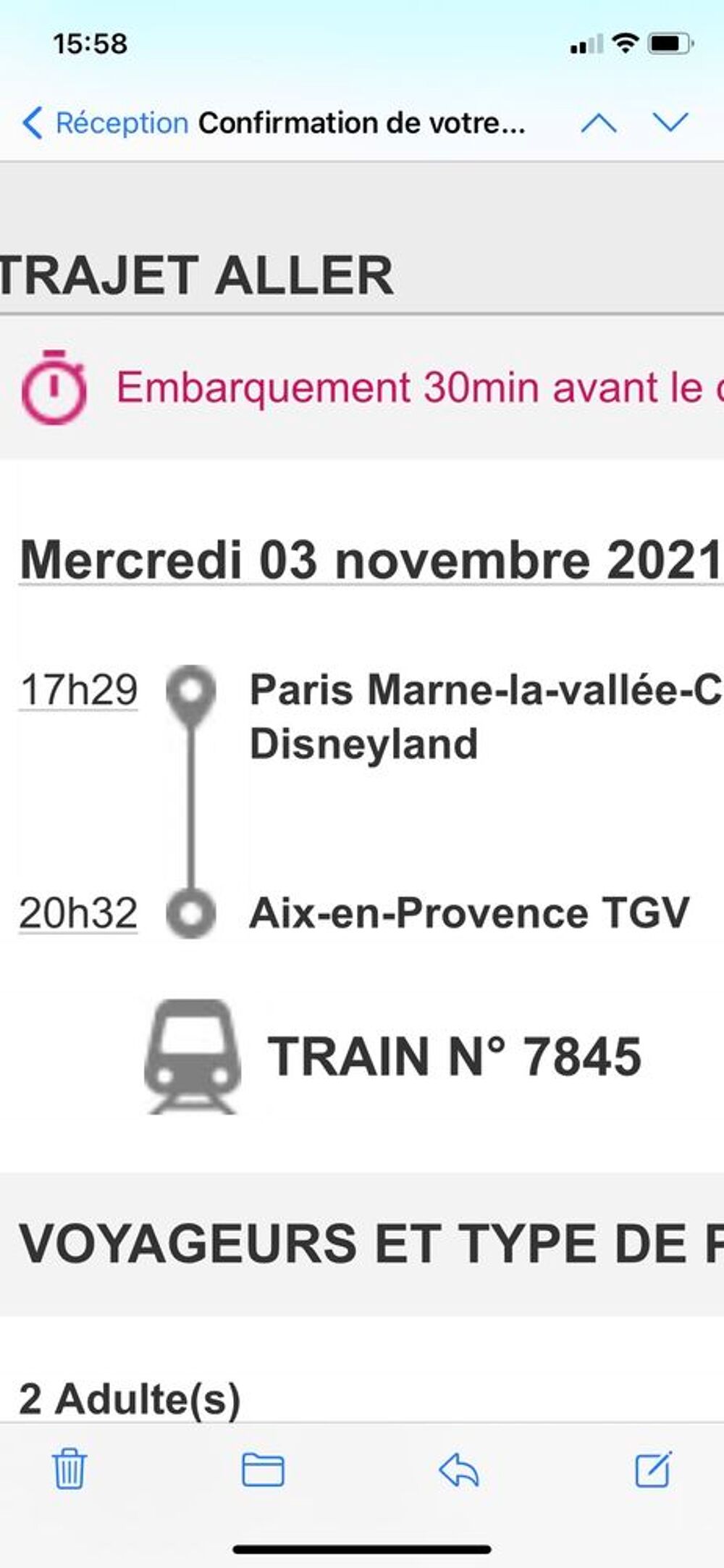 2 billets OUIGO Disneyland / Aix TGV Billetterie