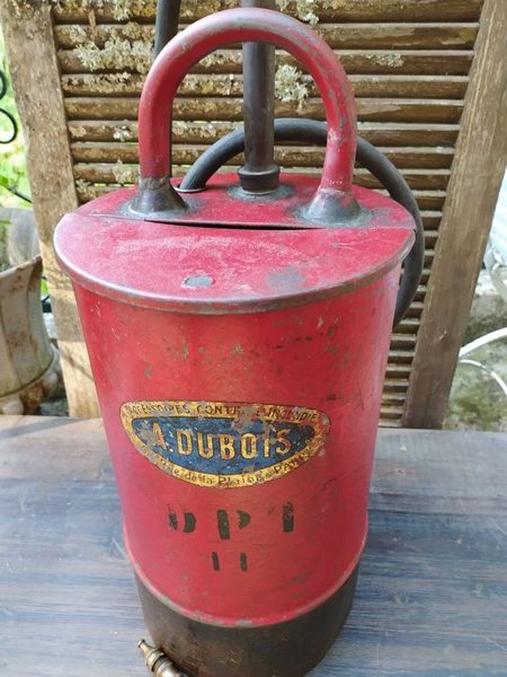Ancien Seau Pompe &agrave; Incendie Extincteur A. Dubois Pompier 