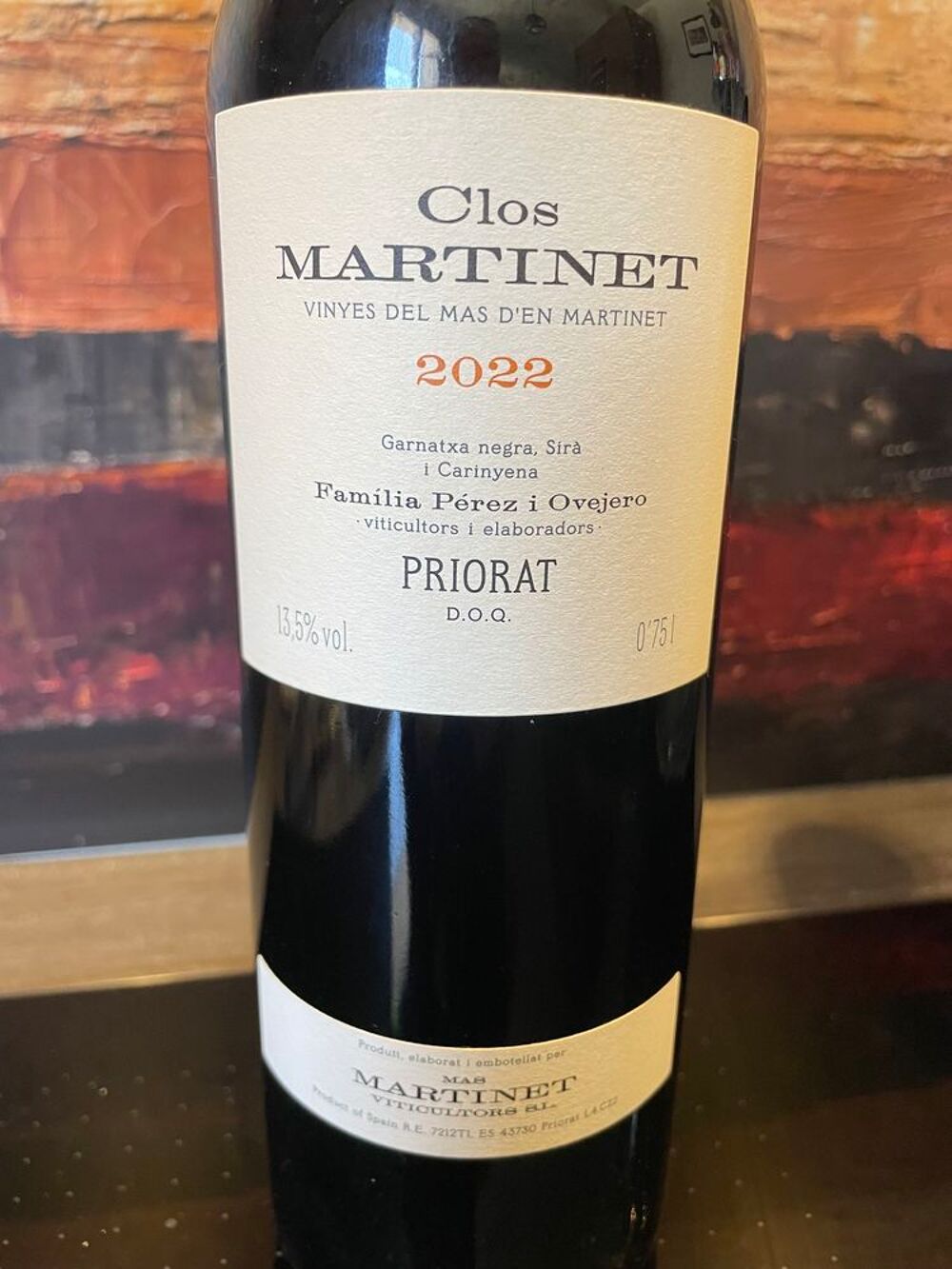 1 Bt CLOS MARTINET Priorat 2022 96pk Cuisine