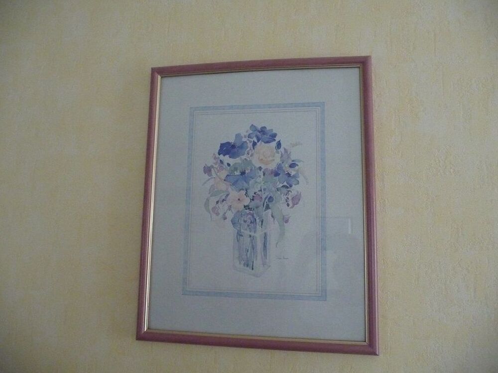 Cadre Bouquet Fleurs style aquarelle Grand Format NEUF Décoration