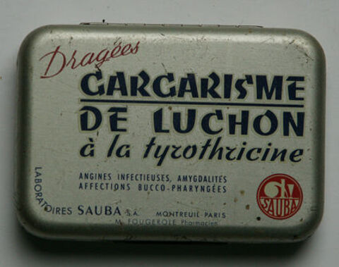 Boîte ancienne en tôle dragées de Luchon 5 Nice (06)