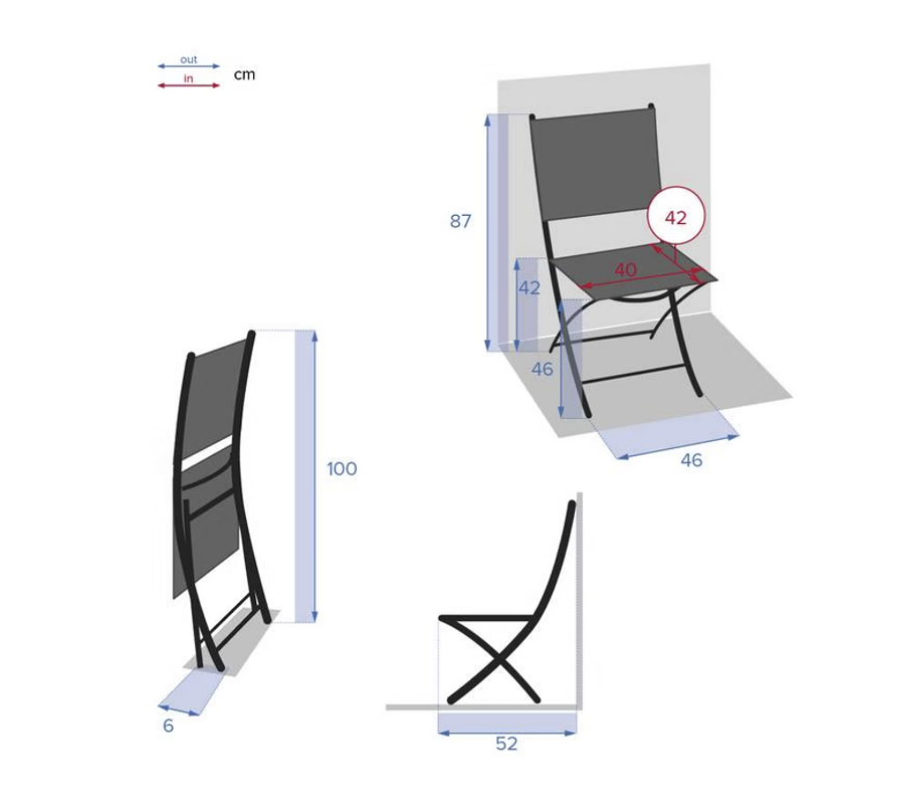 6 chaises de jardin pliantes Hesp&eacute;ride Meubles