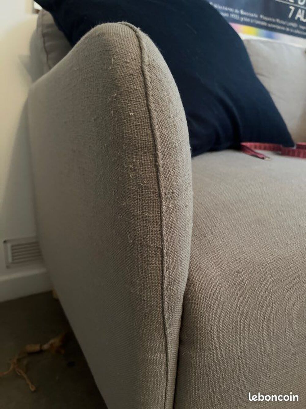 Canap&eacute; 2 places gris clair La Redoute Int&eacute;rieurs bon &eacute;tat Meubles