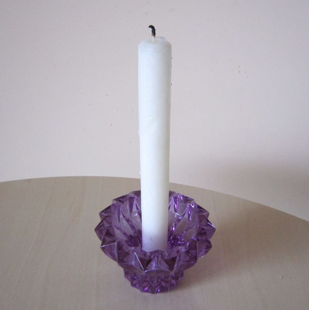 PORTE-BOUGIE EN VERRE TEINTE AVEC SA BOUGIE Décoration