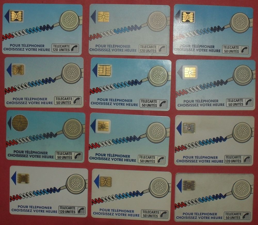 12 Cartes T&eacute;l&eacute;phoniques Cordons tr&egrave;s anciennes. 