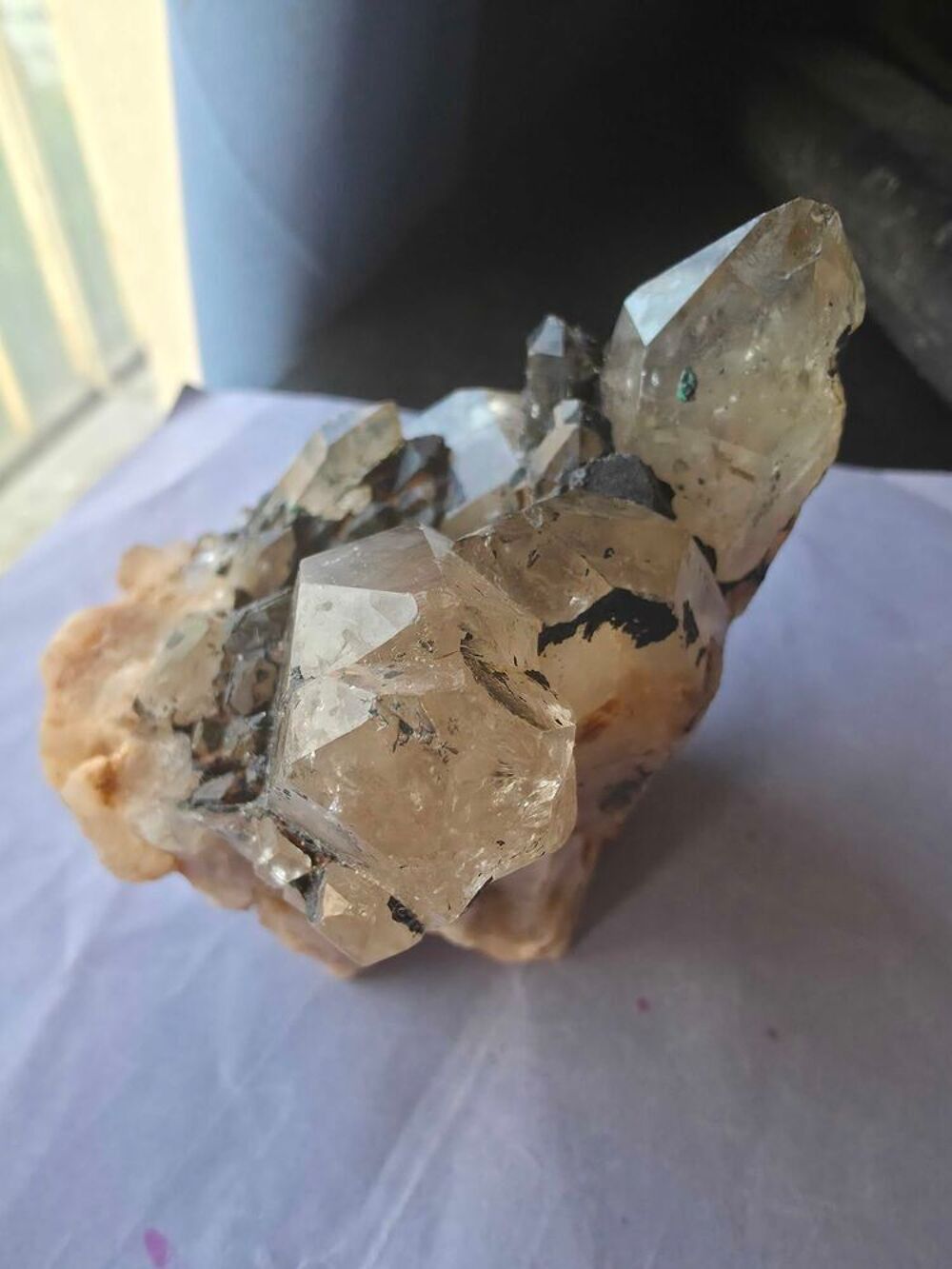 Superbe Groupe de Cristaux Citrine Katanga Congo 382g-Pi&egrave;ce de Collection 