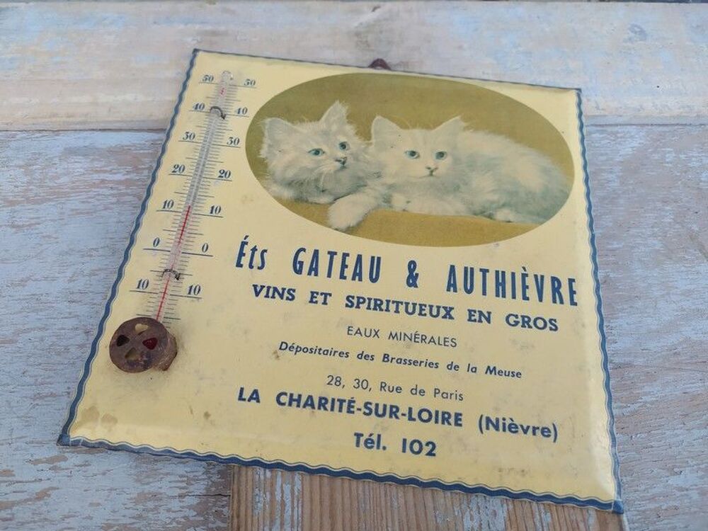 Thermom&egrave;tre Glacoide Publicitaire Chats Vins Charit&eacute; / Loire 