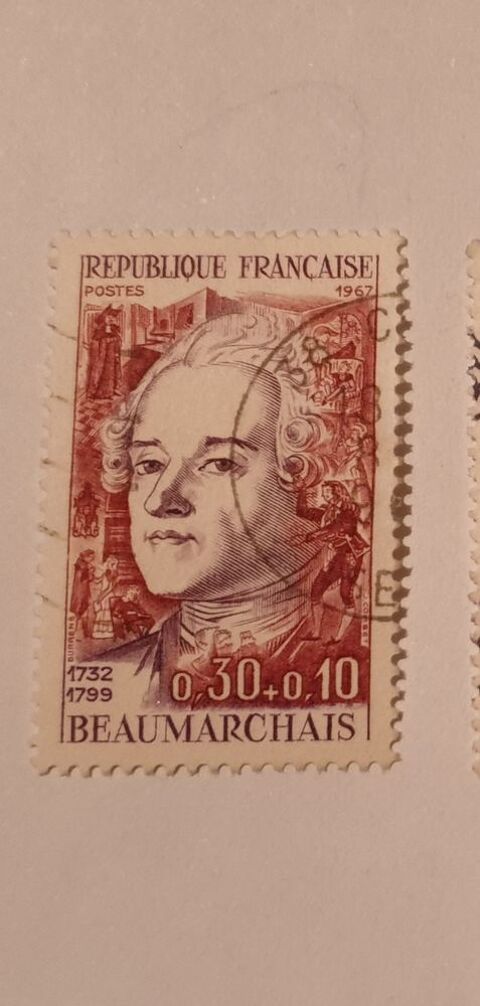 Timbre France Beaumarchais (1967) oblitrs 0.08 euro 0 Marseille 9 (13)