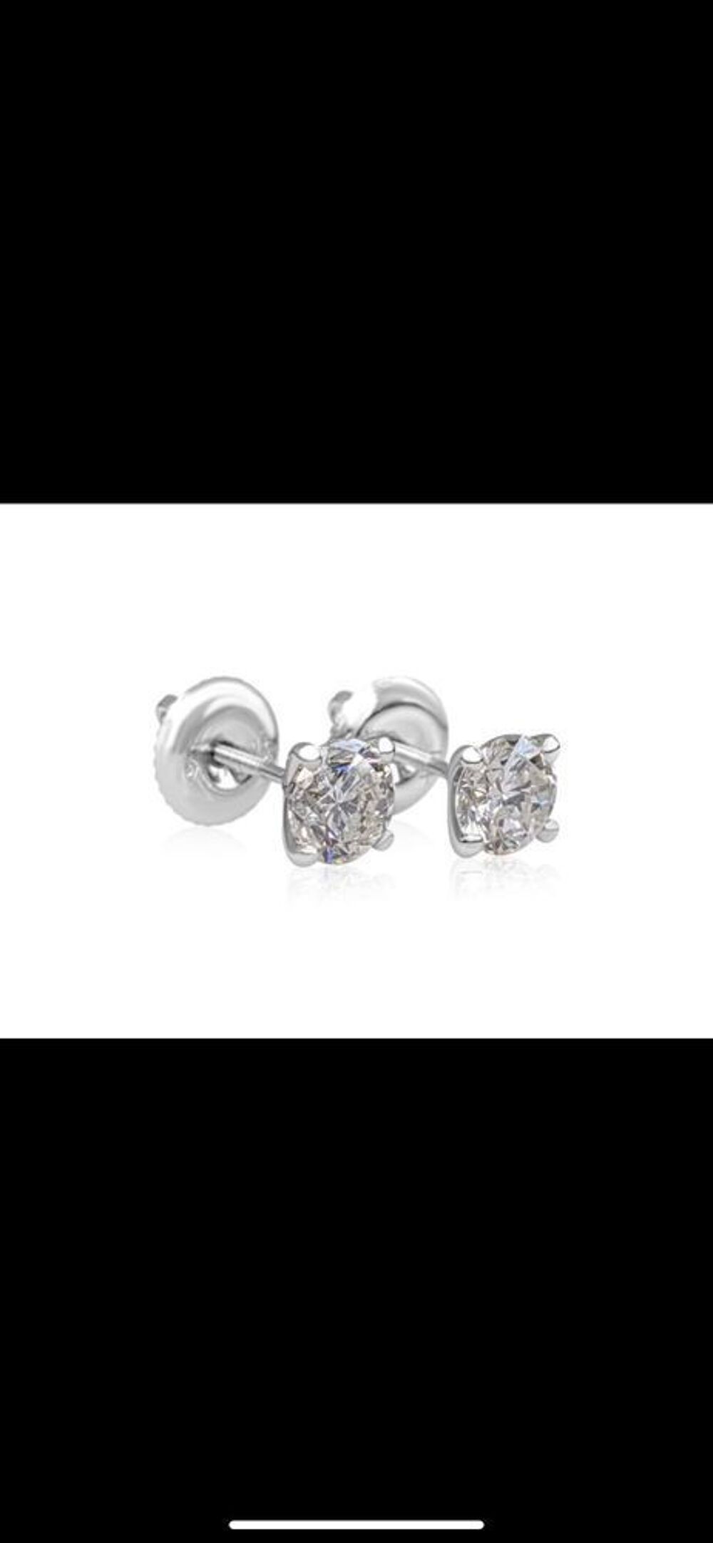 boucles d'oreilles or blanc diamants Bijoux et montres