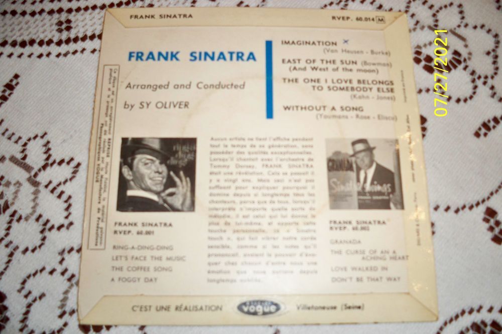 FRANCK SINATRA 45T by SY OLIVER Audio et hifi