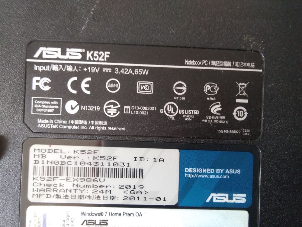 PC Portable Asus K52F de 15 pouces Matériel informatique