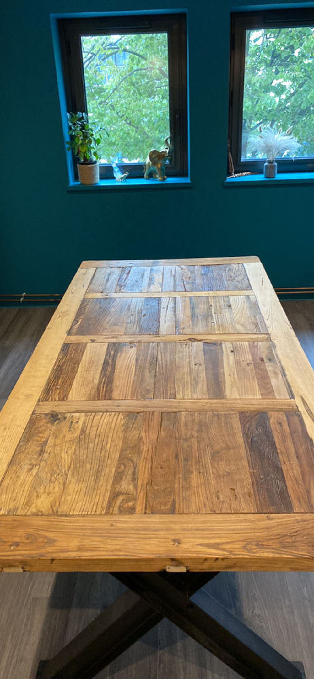 Table de salle &agrave; manger en bois naturel recycl&eacute; janvier 2023 Meubles