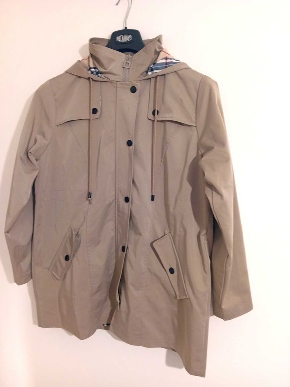 &eth;ŸOE&iquest; Veste Coupe Vent Imperm&eacute;able avec capuche Taille L Saphirose Vêtements