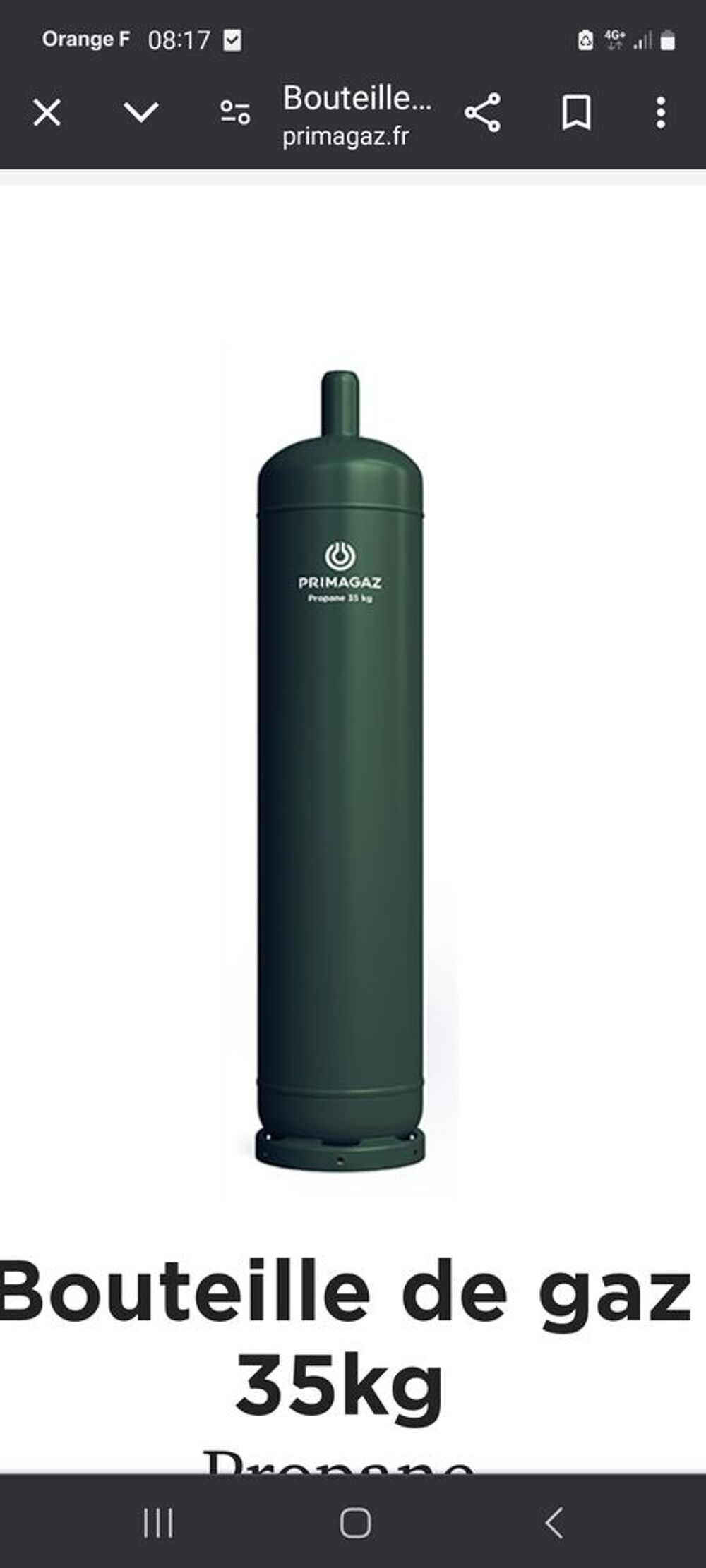 Bouteille 35kg propane Bricolage