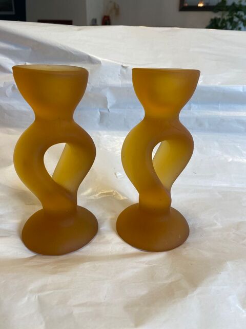 Paire de bougeoirs Murano Italy 49 Courdimanche (95)