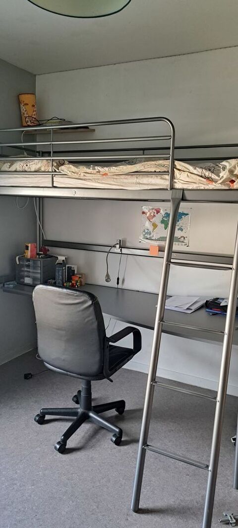 Lit mezzanine avec bureau intgr et chaise de bureau 45 Messein (54)