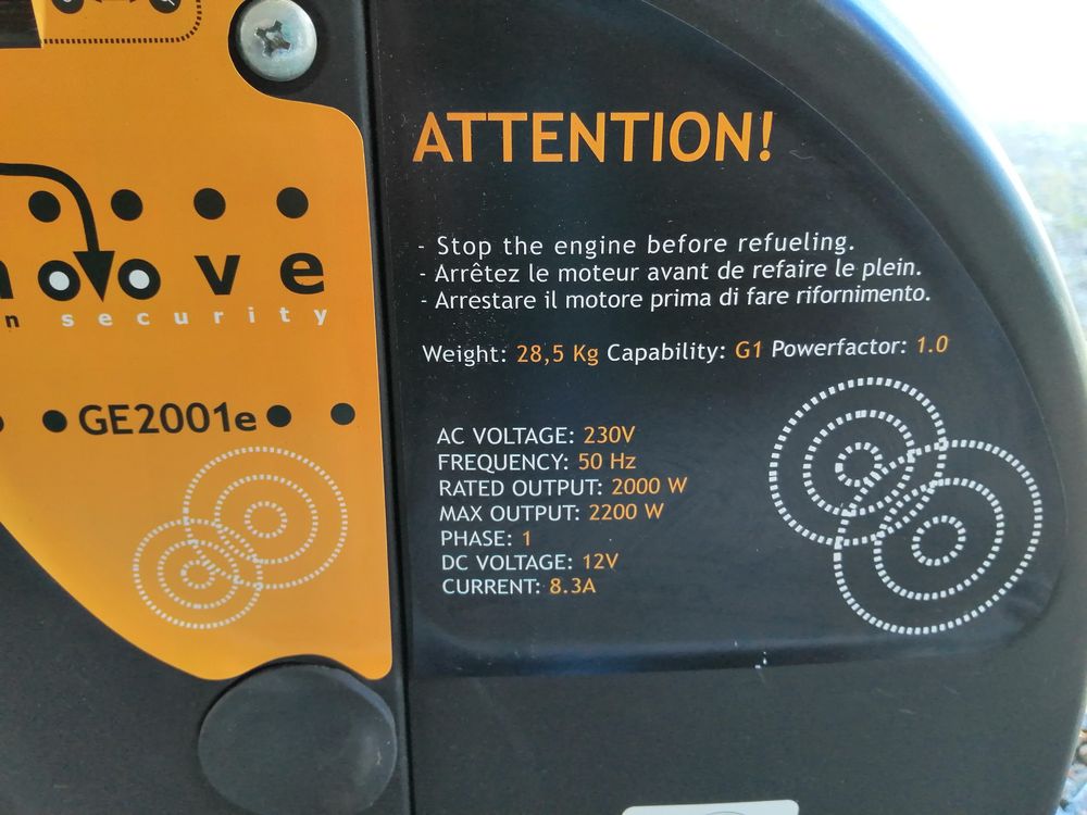 Groupe &eacute;lectrog&egrave;ne 2000W MOOVE R&eacute;f GE2000i neuf Bricolage