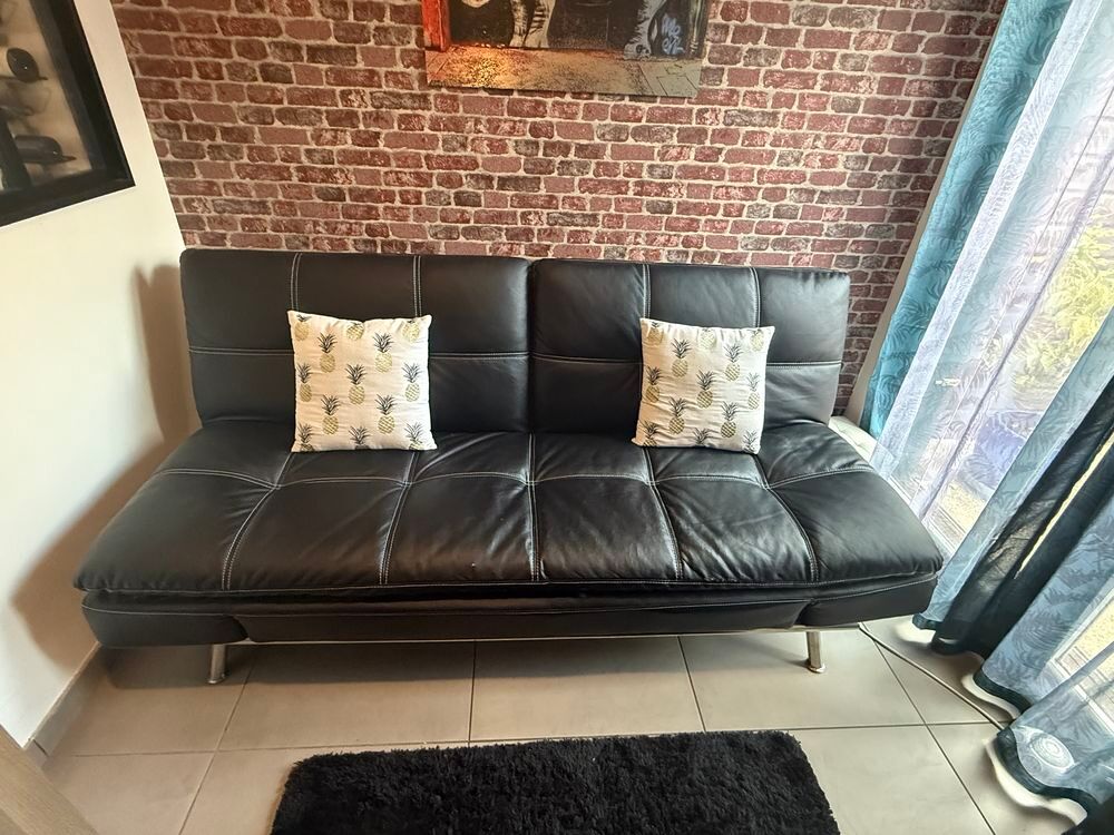 canap&eacute; convertible 200 x 120 cm simili cuir Meubles