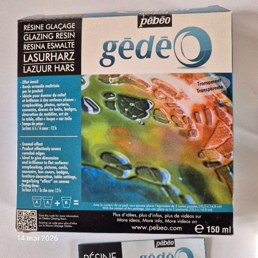 Kit r&eacute;sine gla&ccedil;age 150 ml Pebeo, 
Bricolage