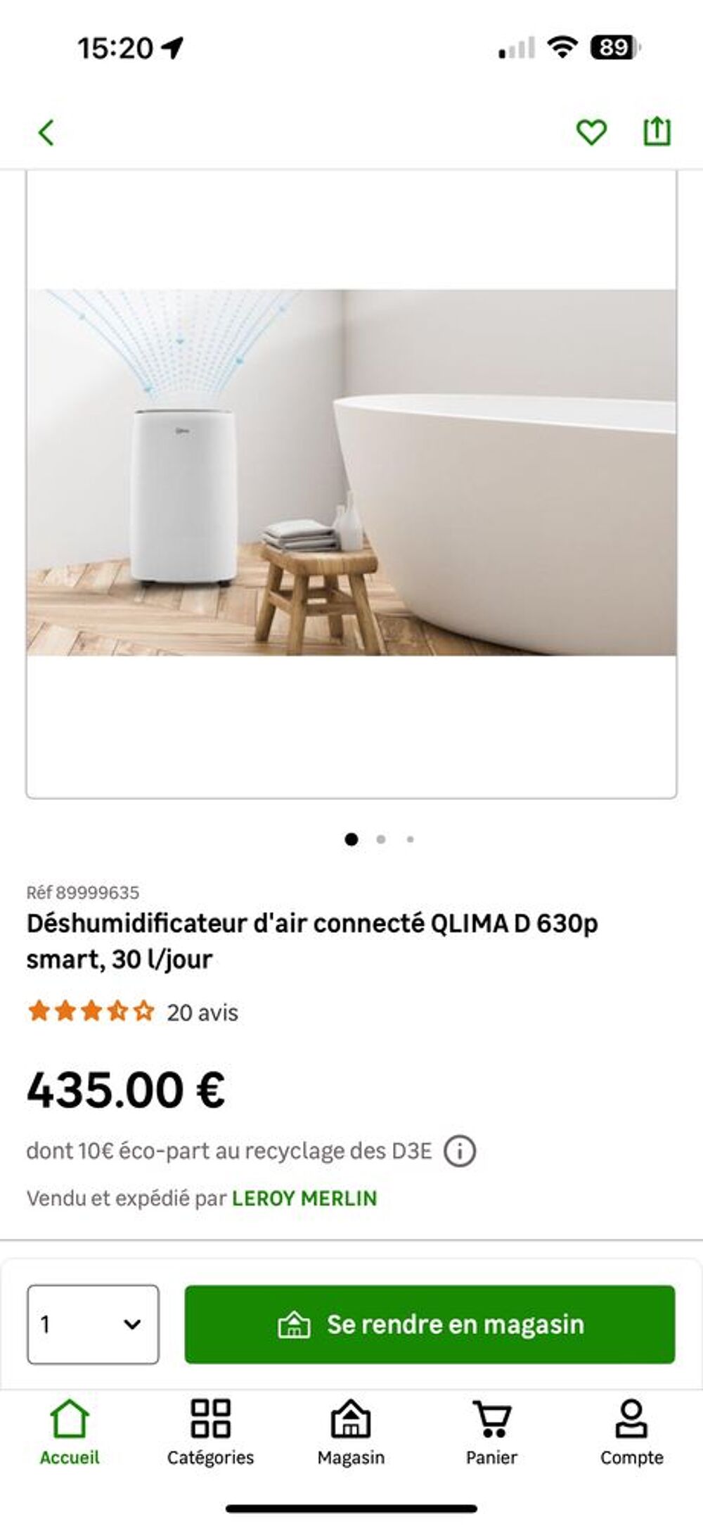 D&eacute;shumidificateur d'air. Electromnager