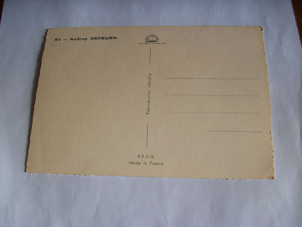 CPA originale Audrey Hepburn 1950/60 