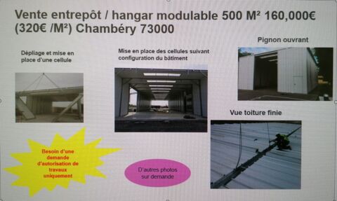   Vend hangar modulaire 500m 