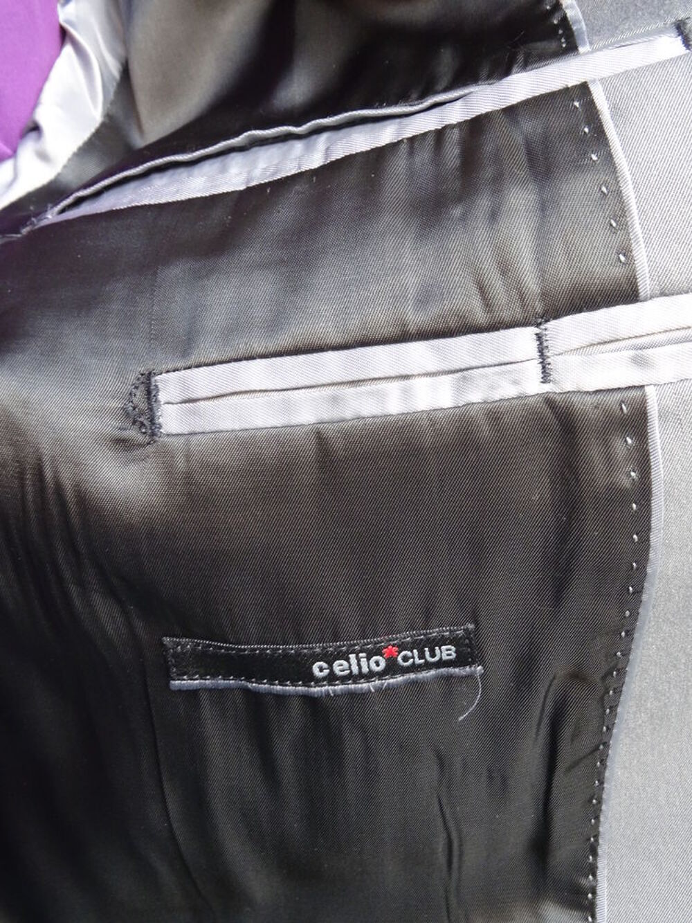 Veste Homme grise &agrave; revers contrast&eacute;s TL Vêtements
