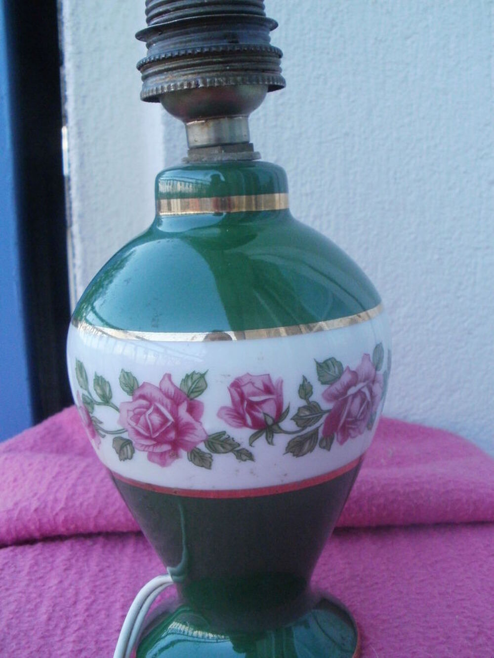 Pied de lampe ancienne en porcelaine de France Décoration