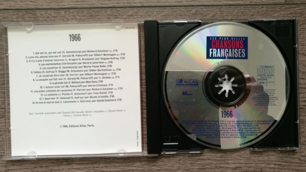 Les Plus Belles Chansons Fran&ccedil;aises des ann&eacute;es 1966 CD et vinyles