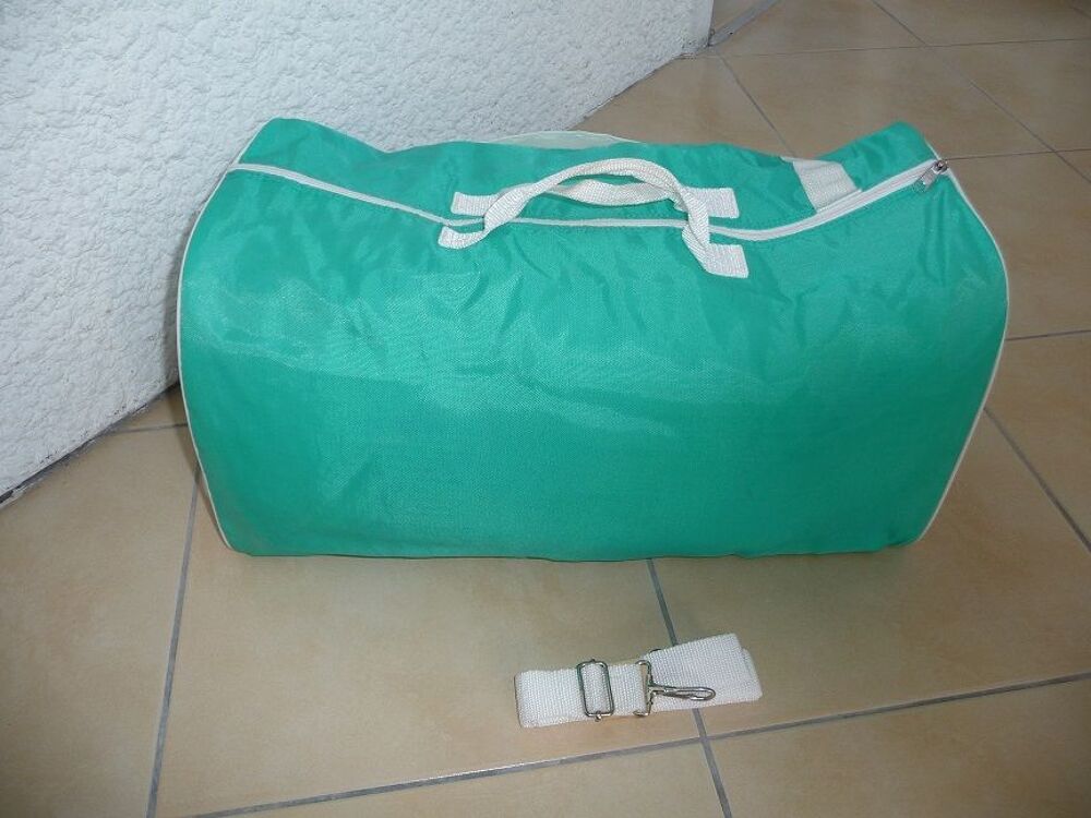 Sac de sport, week-end, vert et blanc Maroquinerie