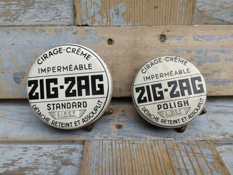 Deux Anciennes Boites Publicitaires Cirage ZIG-ZAG
22 Loches (37)