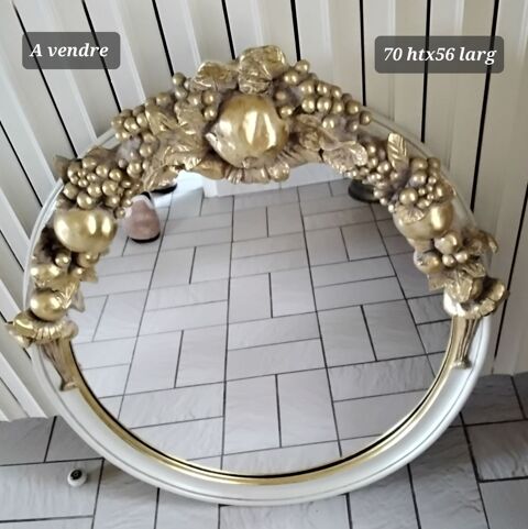 MIROIR OVALE blanc et or 50 Cormes (72)