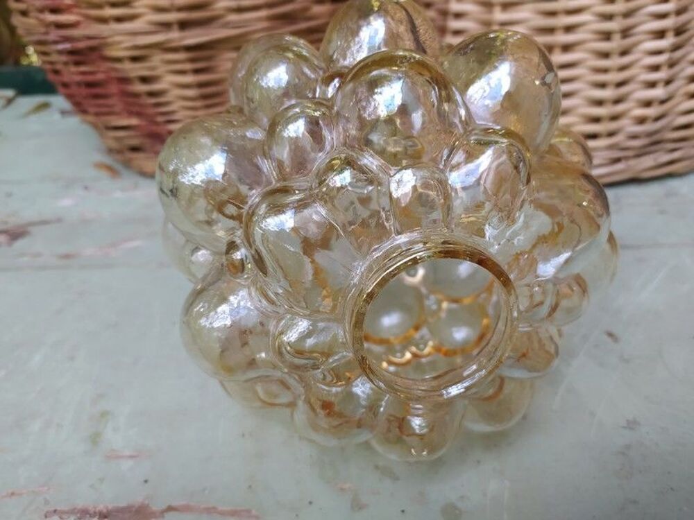 Ancien Verre de Lampe Suspension Bulle Vintage Helena Tynell Décoration